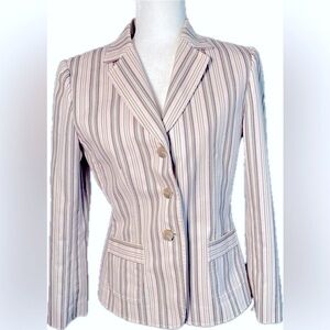 Tahari Pink Striped Multicolor Women’s Blazer Jacket Size 8